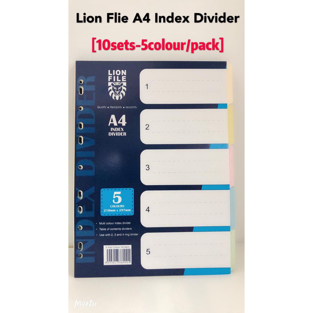 Index Divider 5 Colour (Paper)